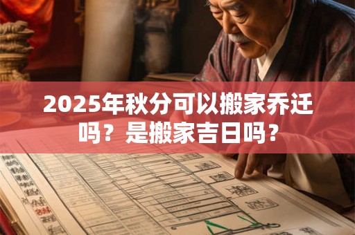 2025年秋分可以搬家乔迁吗？是搬家吉日吗？