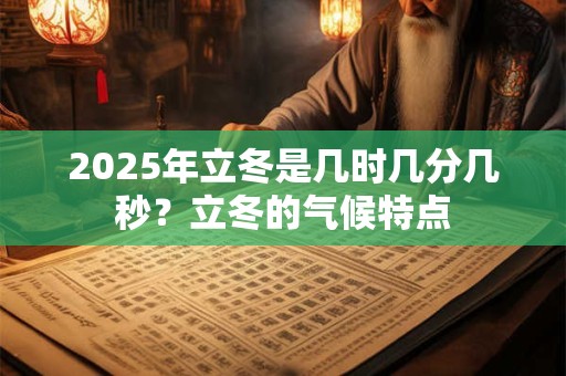 2025年立冬是几时几分几秒？立冬的气候特点