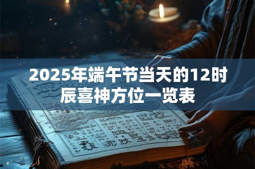 2025年端午节当天的12时辰喜神方位一览表