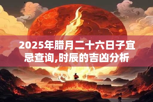 2025年腊月二十六日子宜忌查询,时辰的吉凶分析