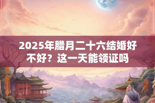 2025年腊月二十六结婚好不好？这一天能领证吗