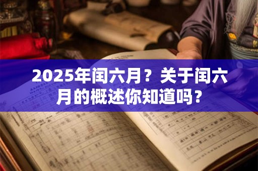 2025年闰六月吗,闰六月有什么禁忌与讲究？