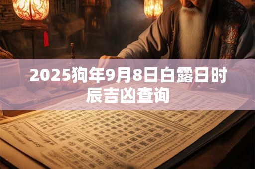 2025狗年9月8日白露日时辰吉凶查询