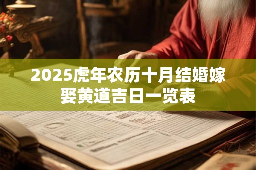 2025虎年农历十月结婚嫁娶黄道吉日一览表