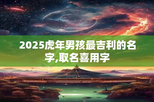 2025虎年男孩大气有涵养的名字 虎年男孩起名推荐
