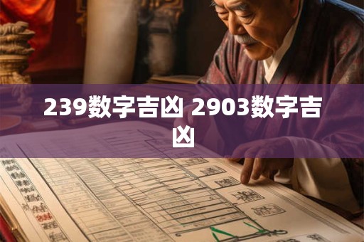 239数字吉凶 2903数字吉凶