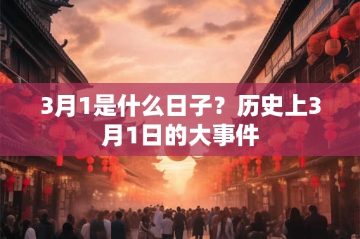 3月1是什么日子？历史上3月1日的大事件