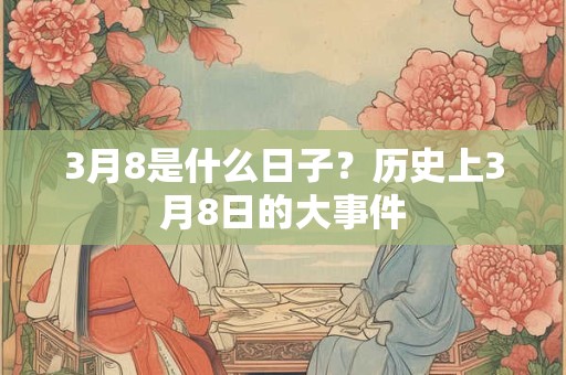 3月8是什么日子？历史上3月8日的大事件