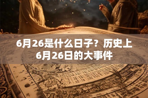 6月26是什么日子？历史上6月26日的大事件
