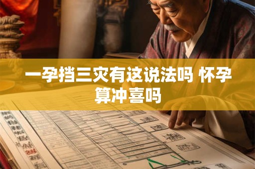 一孕挡三灾有这说法吗 怀孕算冲喜吗