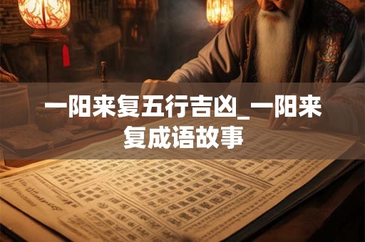 一阳来复五行吉凶_一阳来复成语故事