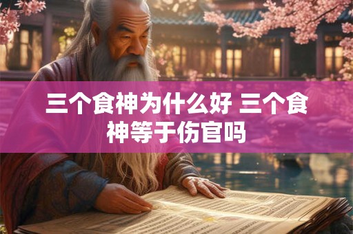 三个食神为什么好 三个食神等于伤官吗