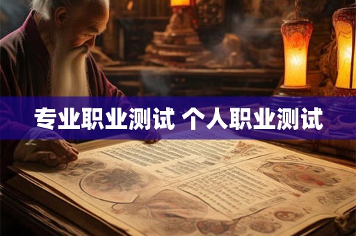 专业职业测试 个人职业测试