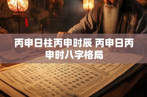 丙申日柱丙申时辰 丙申日丙申时八字格局