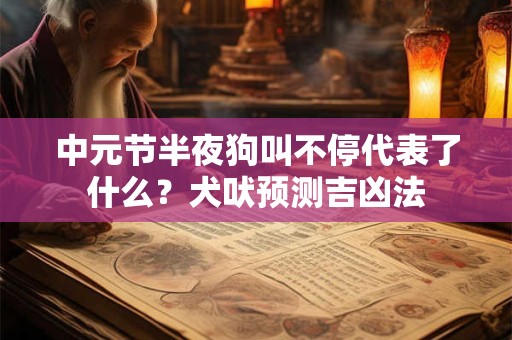 中元节半夜狗叫不停代表了什么？犬吠预测吉凶法