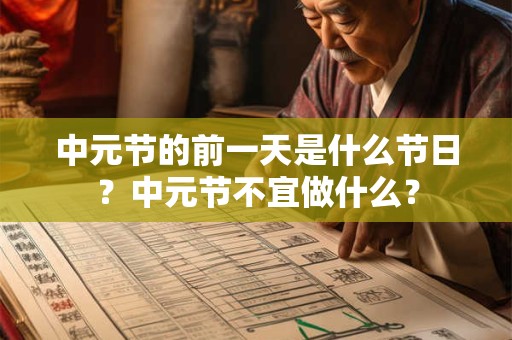 中元节的前一天是什么节日？中元节不宜做什么？