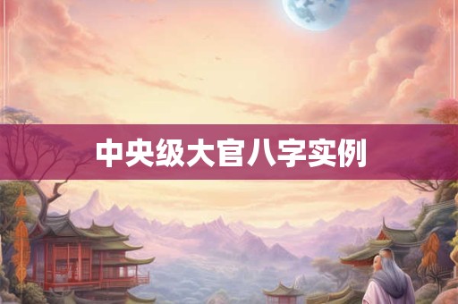 中央级大官八字实例