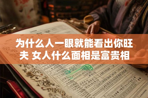 为什么人一眼就能看出你旺夫 女人什么面相是富贵相