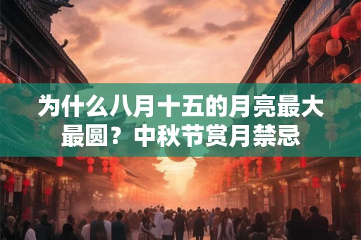 为什么八月十五的月亮最大最圆？中秋节赏月禁忌