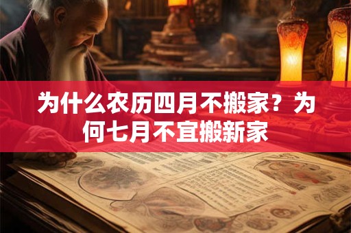 为什么农历四月不搬家？为何七月不宜搬新家