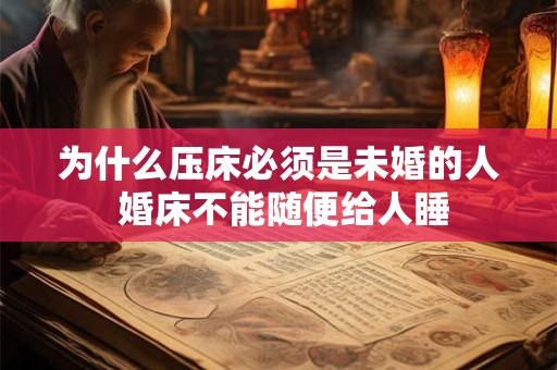 为什么压床必须是未婚的人 婚床不能随便给人睡