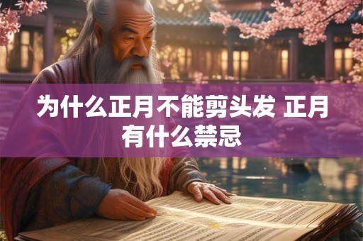 为什么正月不能剪头发 正月有什么禁忌