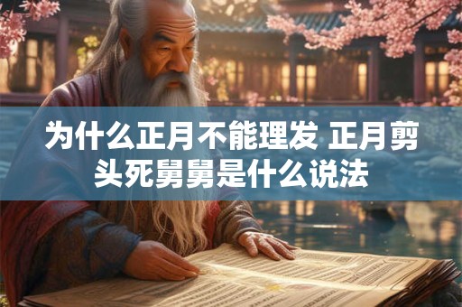 为什么正月不能理发 正月剪头死舅舅是什么说法