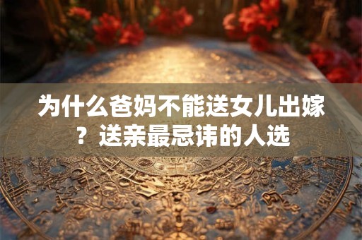 为什么爸妈不能送女儿出嫁？送亲最忌讳的人选