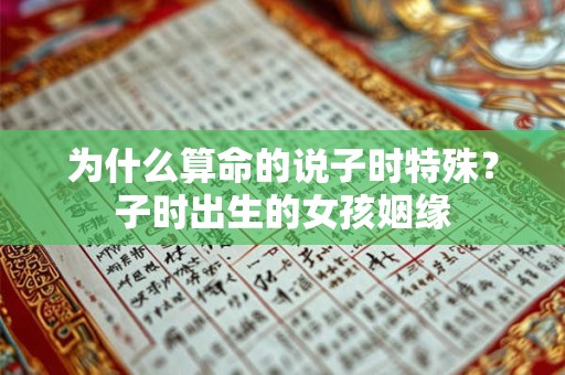 为什么算命的说子时特殊？子时出生的女孩姻缘