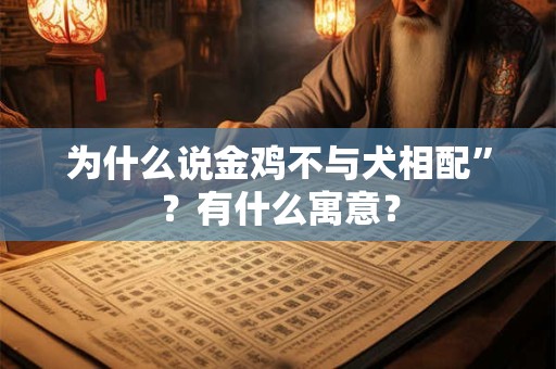 为什么说金鸡不与犬相配”？有什么寓意？