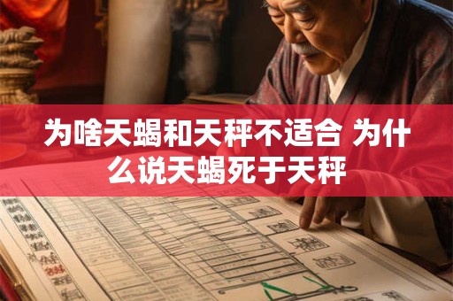 为啥天蝎和天秤不适合 为什么说天蝎死于天秤