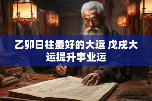 乙卯日柱最好的大运 戊戌大运提升事业运