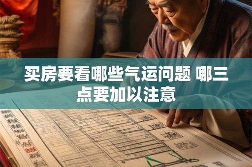 买房要看哪些气运问题 哪三点要加以注意
