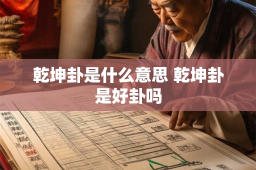 乾坤卦是什么意思 乾坤卦是好卦吗