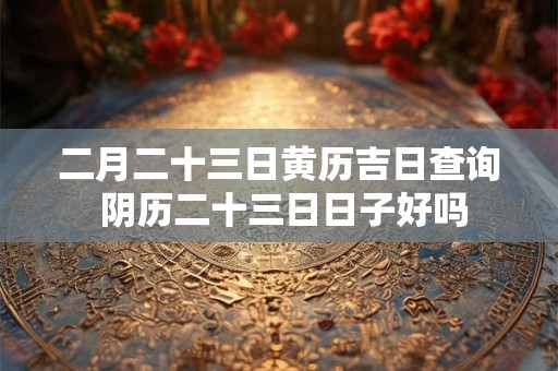 二月二十三日黄历吉日查询 阴历二十三日日子好吗
