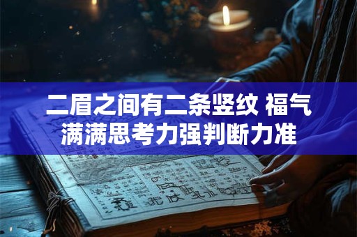 二眉之间有二条竖纹 福气满满思考力强判断力准