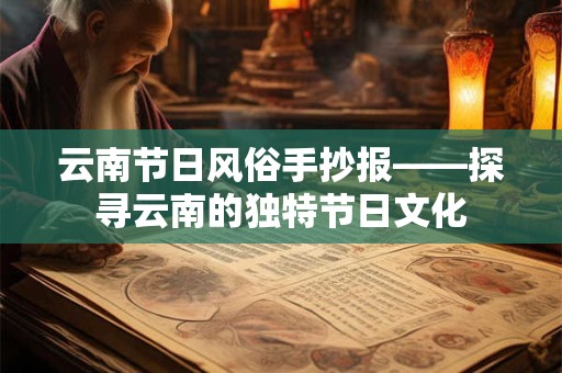 云南节日风俗手抄报——探寻云南的独特节日文化