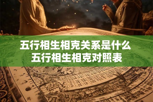 五行相生相克关系是什么 五行相生相克对照表