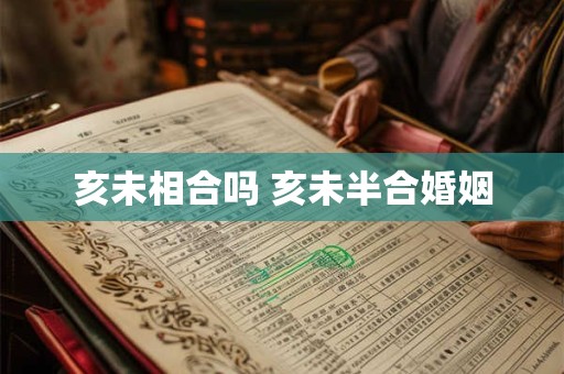 亥未相合吗 亥未半合婚姻