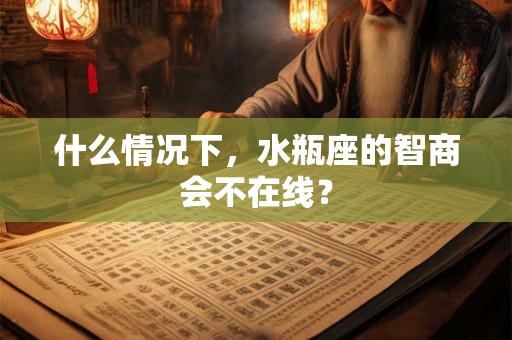 什么情况下，水瓶座的智商会不在线？