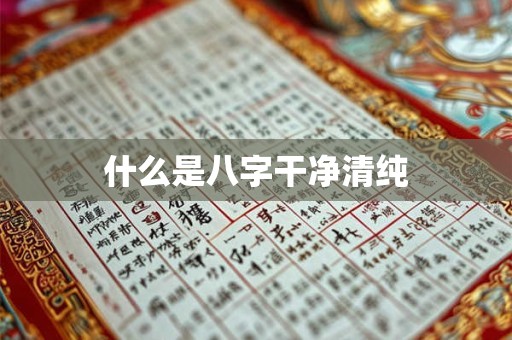 详细阅读:什么是八字干净清纯 什么是八字干净清纯