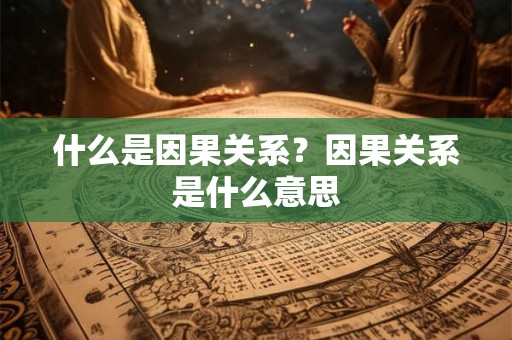 什么是因果关系？因果关系是什么意思
