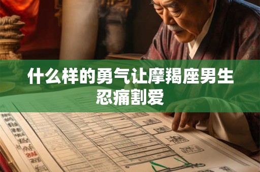 什么样的勇气让摩羯座男生忍痛割爱