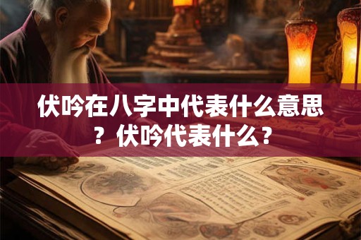 伏吟在八字中代表什么意思？伏吟代表什么？
