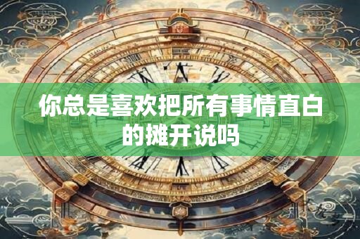 你总是喜欢把所有事情直白的摊开说吗