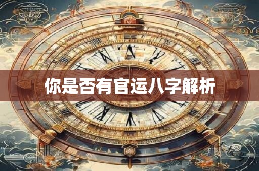 你是否有官运八字解析