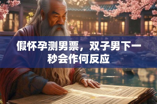 假怀孕测男票，天秤男下一秒会作何反应