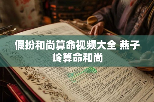 假扮和尚算命视频大全 燕子岭算命和尚