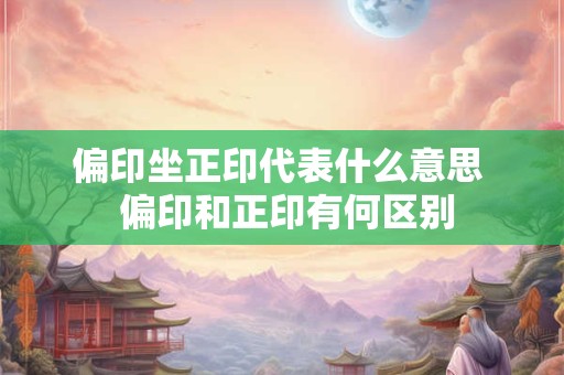 偏印坐正印代表什么意思  偏印和正印有何区别