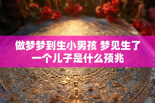 做梦梦到生小男孩 梦见生了一个儿子是什么预兆